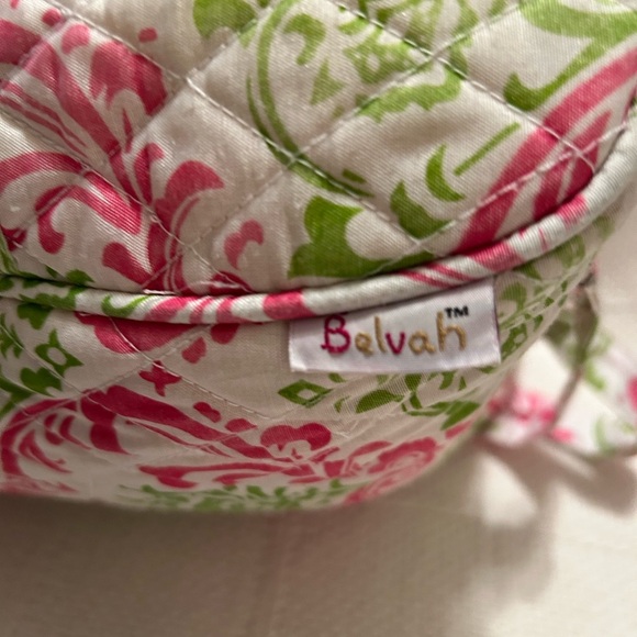 BELVAH Pink and Green Quilted Backpack - Picture 5 of 9